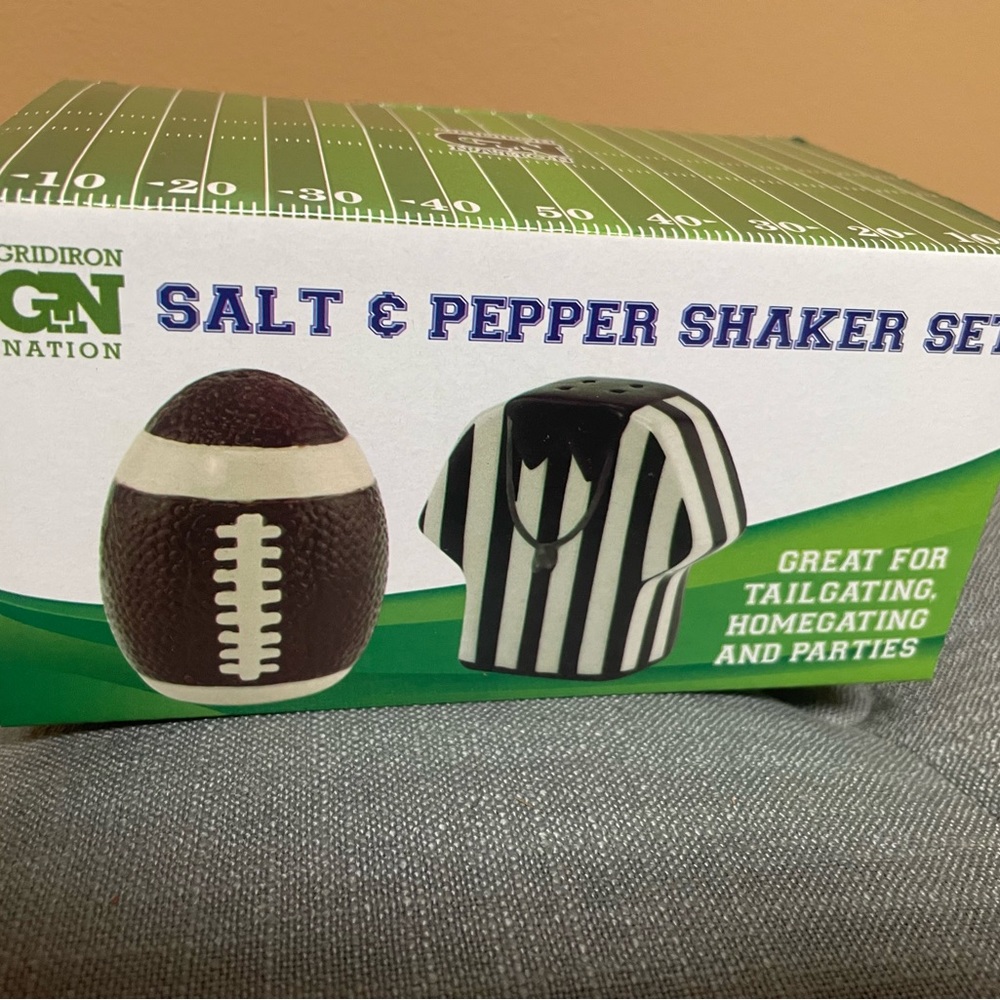Football salt and pepper shakers